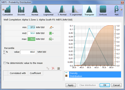 Distribution Selection window